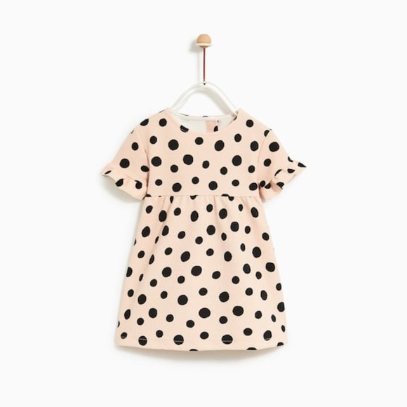 Zara Other - Zara Baby Dress, pink with black polka dots, 2-3 years